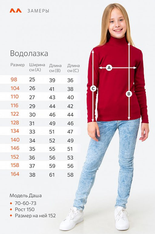 Детская базовая водолазка в рубчик Happyfox