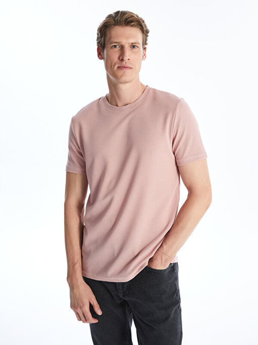 Bisiklet Yaka K?sa Kollu Erkek Dokulu Ti??rt