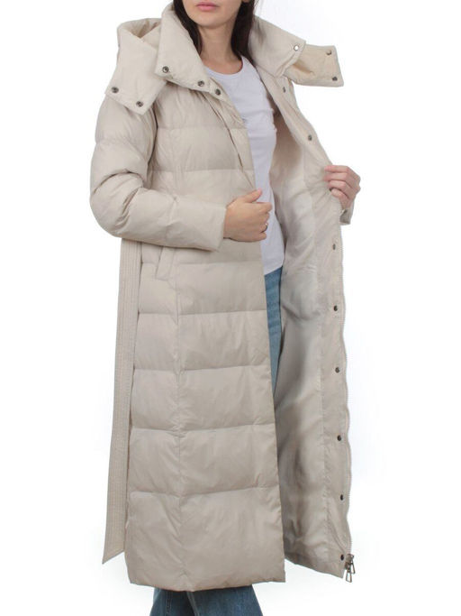 3069 LT.BEIGE Пуховик облегченный зимний женский (80% пух, 20% перо)