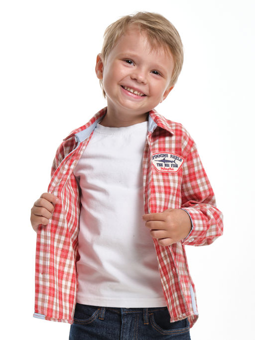 Рубашка в клетку классический стиль UD 7976 клетка желтая - Mini maxi фото 9