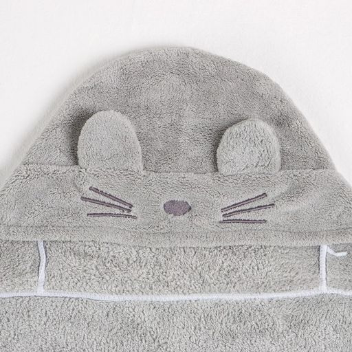 Полотенце с капюшоном Крошка Я, цвет серый, 67х120 см, 100% п/э, 280 г/м2  фото 9