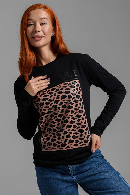 8541 Футболка с длинным рукавом женская