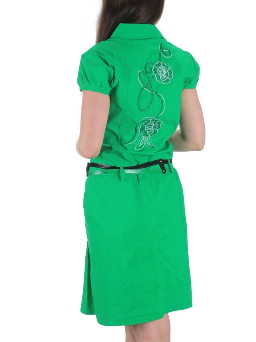 9405 GREEN Платье женское (85% хлопок, 10% вискоза, 5% лайкра)