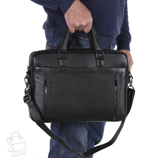 Портфель мужской кожаный 8223-8QH black Heanbag  в Новосибирске