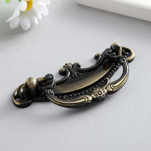 Ручка для шкатулки металл Узоры бронза 9х4 см - Арт узор фото 2