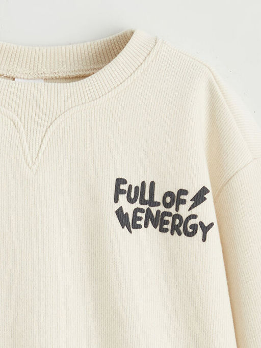 Bask?l? Erkek ?ocuk Sweatshirt