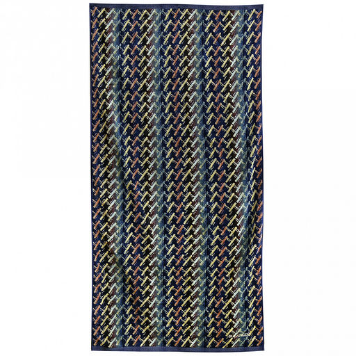 "Missoni-3002" Полотенце махровое 70х140см, плотность 375гр/м2, 100% хлопок, велюр, синий, Bolangde (Китай)