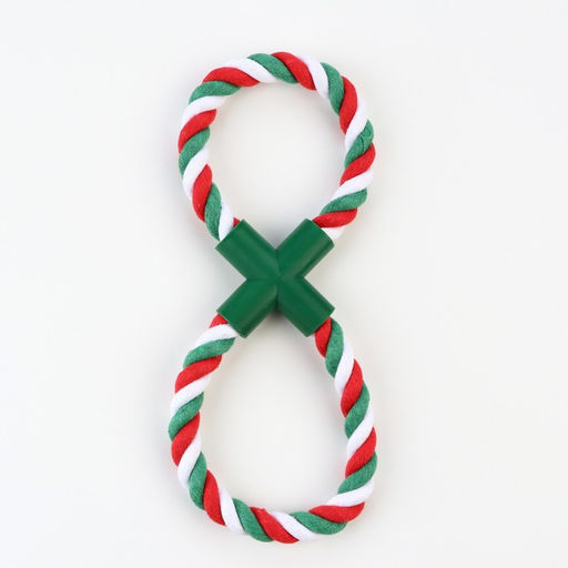 Игрушка тренировочная канатная Зимняя восьмёрка, до 20 см, 100 г,красная/белая/зелёная 79161 - Пижон фото 6