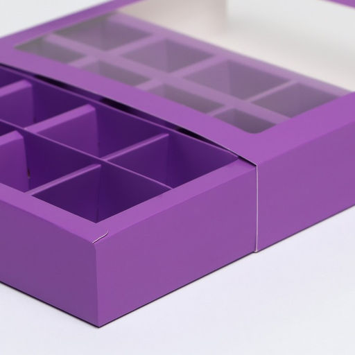 Коробка для конфет, 16 шт, сиреневая, 17,7 х 17,7 х 3,8 см - UPAK LAND фото 4