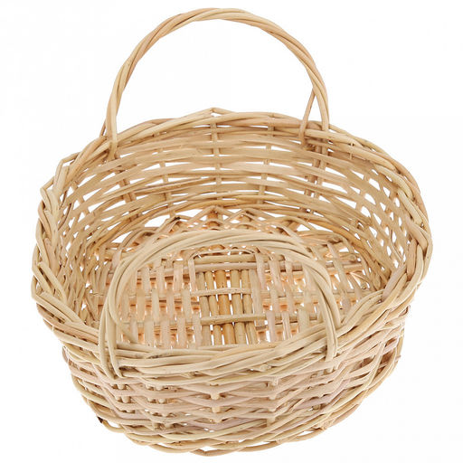 Корзинка плетеная №1 29х19х5/10см, овальная, дно и стенки из ивовой лозы и ленты, с ручками, ручное плетение (Россия) - Домашняя мода фото 3