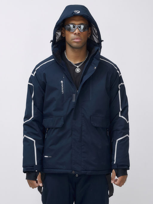 Горнолыжный костюм мужской зимний темно-синего цвета 390TS - Leifensh фото 12