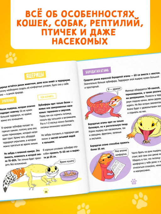 Энциклопедия в твёрдом переплёте «Домашние питомцы», 72 стр.