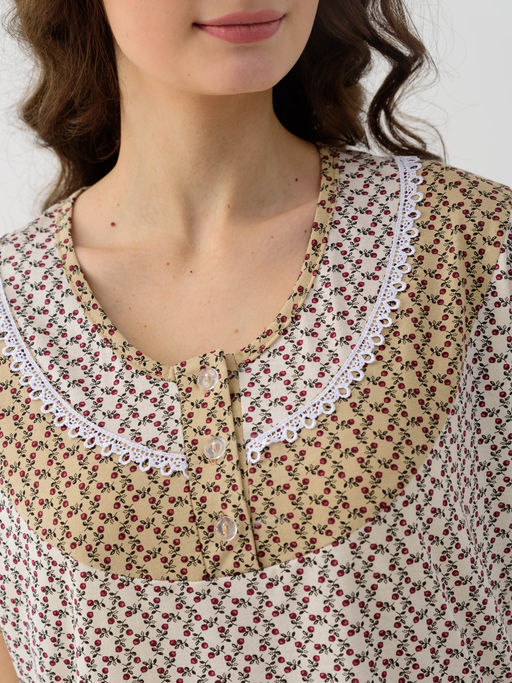 100% Хлопок Пижама Цветочек - Оптима фото 6