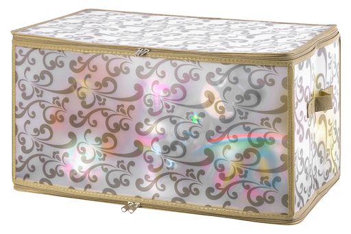 Кофр складной для хранения 52*30*30 см Узор на серебре на молнии, пластик.