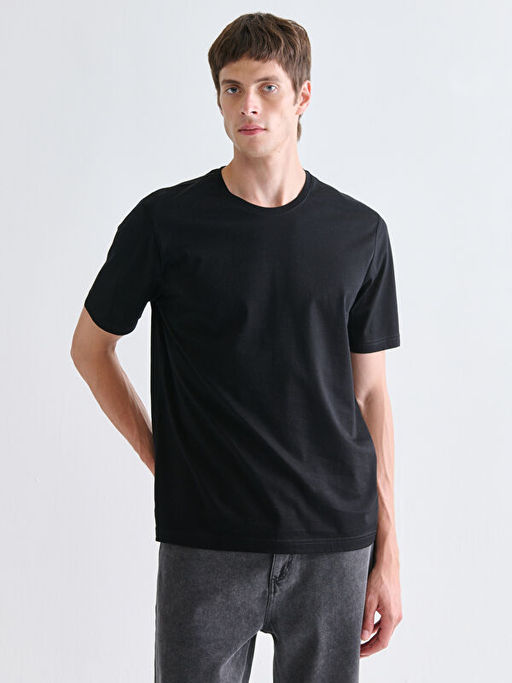 Bisiklet Yaka K?sa Kollu Merserize Erkek Ti??rt