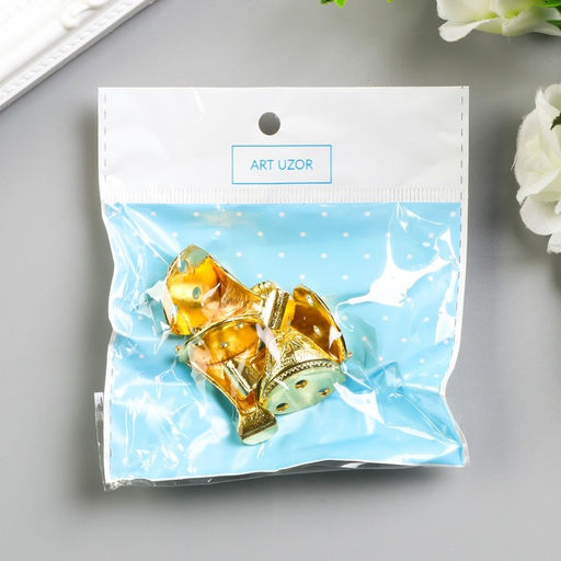 Цена за 2 шт. Уголок (ножка) для шкатулки металл «Царская», набор 4 шт., под золото, 2.5×2.2 см