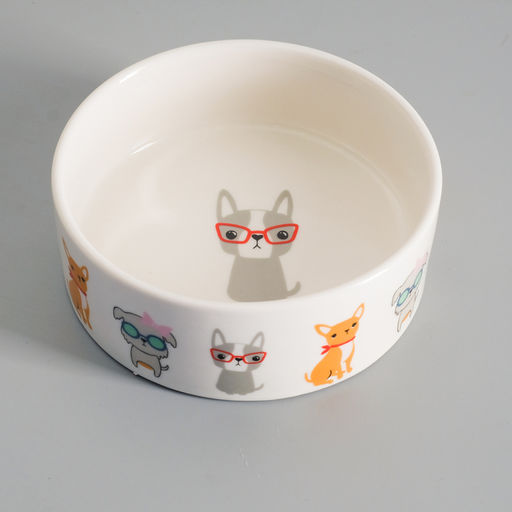 Миска керамическая Важный пес 250мл, 11,5 х 5 см, белая - Пижон фото 2