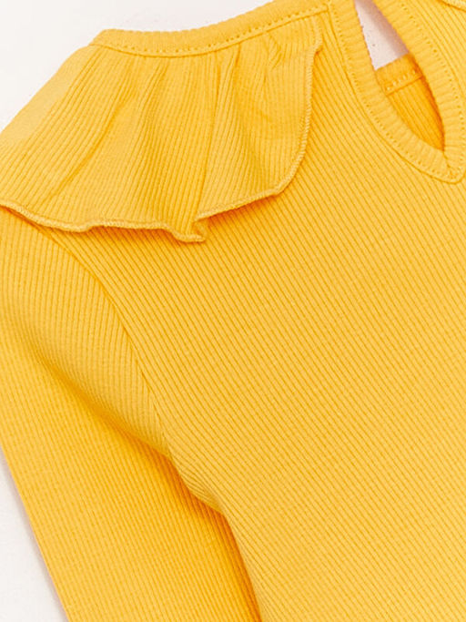 Bisiklet Yaka Uzun Kollu Basic K?z Bebek Ti??rt - Waikiki фото 2