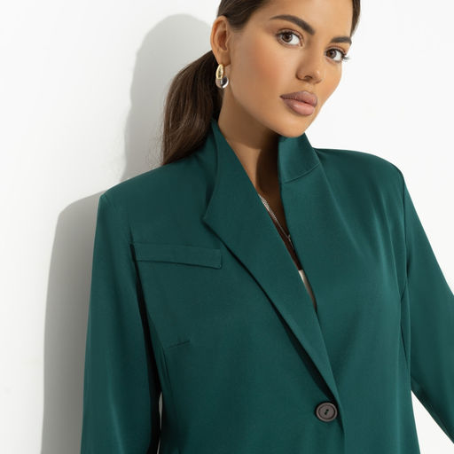 Жакет с асимметричным воротником Дерзкий силуэт (зелёный) - Charutti фото 3