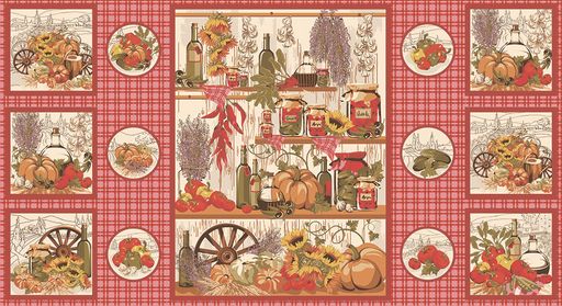 Ткань для пэчворка PEPPY УДАЧНЫЙ УРОЖАЙ ПАНЕЛЬ ФАСОВКА 60 x 110 см 146 г/кв.м  5 100% хлопок УУ-01