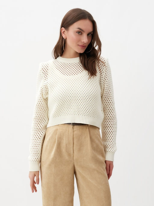 Джемпер сетка женский MIST Knitwear, размер 42 (S), цвет молочный