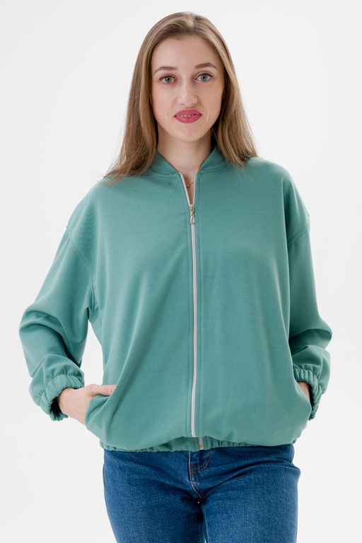 Бомбер из коттон фита мята - Амадэль фото 4