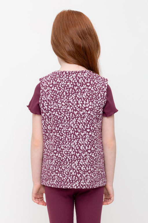 КР 302575/насыщенная клюква,милые цветочки к497 жилет для дев - Crockid фото 4