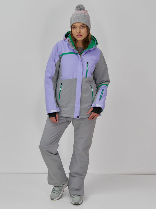 Гоннолыжная куртка женская зимняя сиреневого цвета 709Sn - Chunmai фото 12