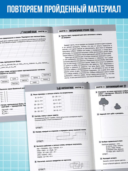 Тренажёр «Сборник летних заданий за курс» 1 класс, 100 стр.