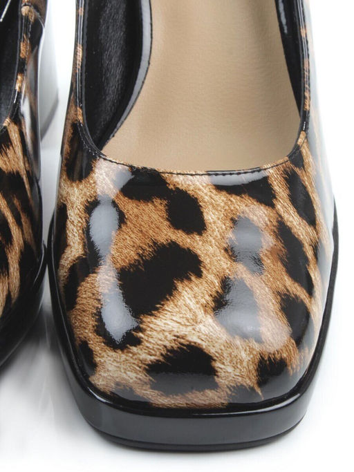 06-A126A-748PC BLACK/LEOPARD Туфли женские (натуральная кожа)
