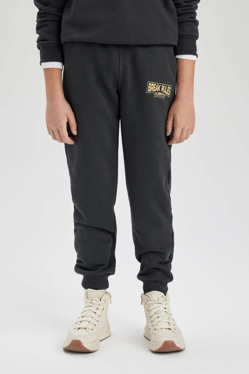 Спортивные брюки для мальчиков с принтом и эластичным карманом на шнуровке на талии - Defacto фото 5