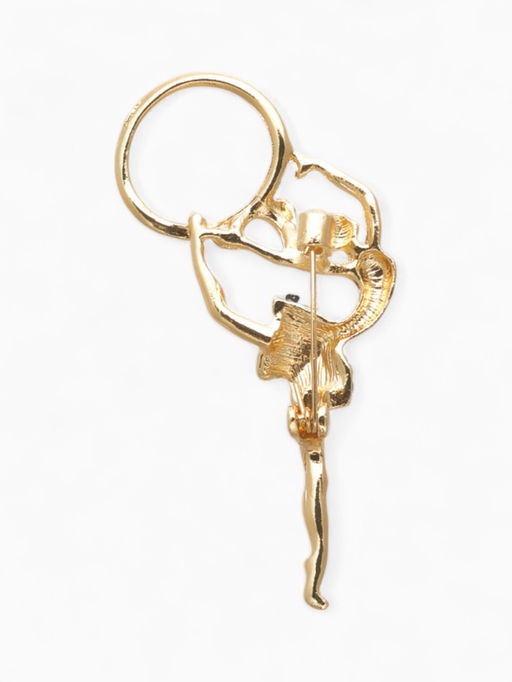 Цена за 2 шт. Брошь Гимнастка с хулахупом, цвет белый в золоте