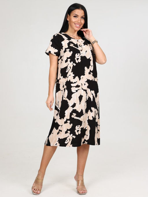 756 ЖЕНСКОЕ ПЛАТЬЕ (Черный) - А-дина фото 3