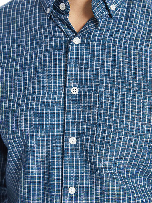 Regular Fit Uzun Kollu Ekose Gabardin Erkek G?mlek