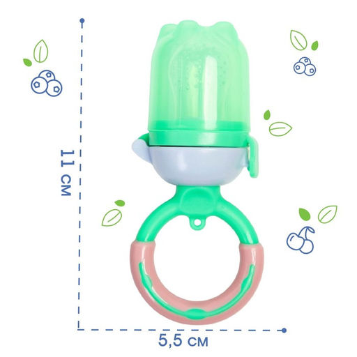 Ниблер для прикорма M&B «Яблоко», с силиконовой сеточкой, зелёный