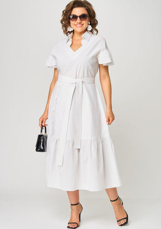 Платье EVA GRANT 7325О белый в полоску