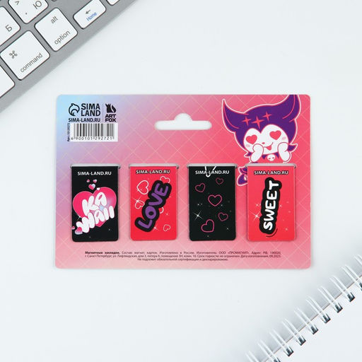 Закладки магнитные мини 4 шт на подложке Моя мелодия - Artfox фото 4