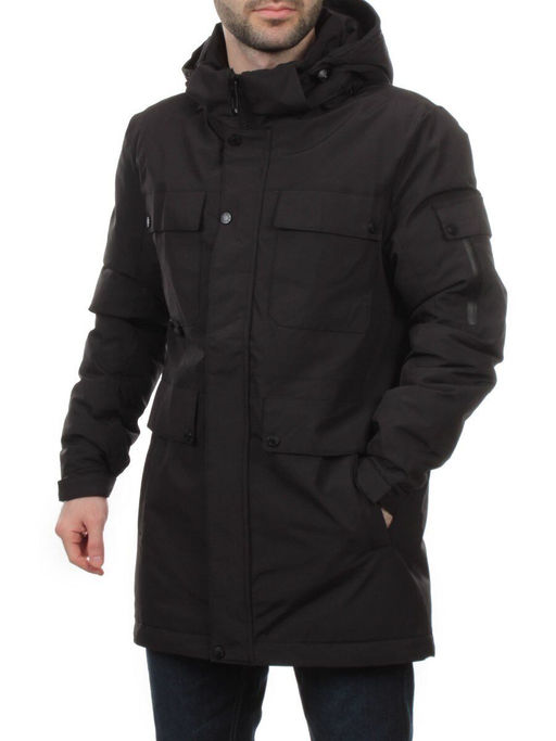 2185 BLACK Куртка мужская зимняя облегченная (130 гр. холлофайбер)