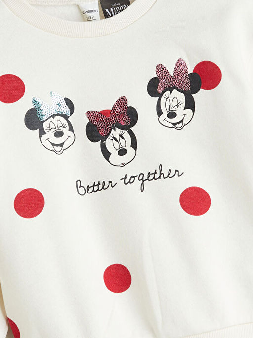 Kal?n Minnie Mouse Bask?l? K?z ?ocuk Sweatshirt