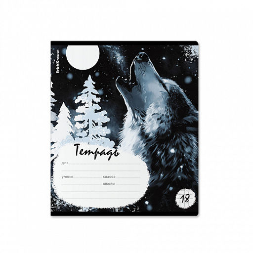 Цена за 10 шт. Тетрадь школьная ученическая ErichKrause Timber Wolf, 18 листов, клетка (в плёнке по 10 шт.)_MIX-PACK  фото 6