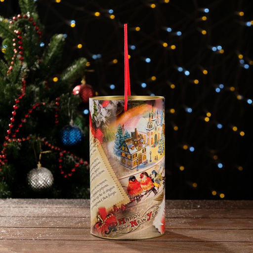 Подарочная коробка, тубус «Добрые пожелания» 120×220 мм (200 мм внутр. высота).