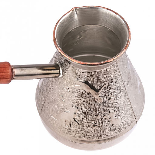 Турка медная 540мл "Кошки", д10см, h11,7см, s0,8мм, деревянная ручка (Россия)