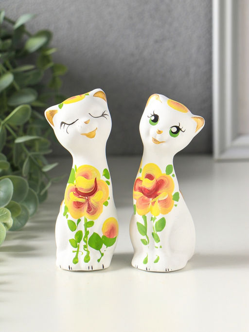 Фигурка керамика «Love коты», 11 см, МИКС