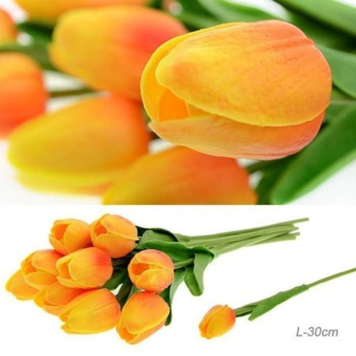 Цветок искусственный Тюльпан 30 см оранжевые / 1205 /уп 10/200/1200/ латэкс - Галеонтрейд фото 4
