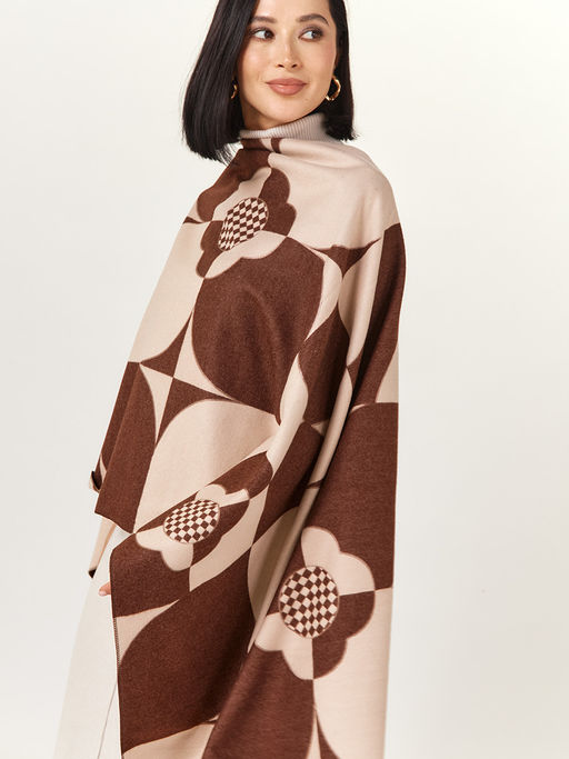 в составе ШЕРСТЬ  и КАШЕМИР Большой, мягкий, теплый  двусторонний палантин - Tantino фото 4