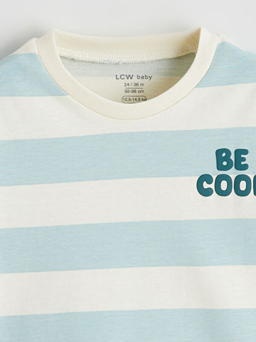 Bisiklet Yaka Bask?l? Erkek Bebek Ti??rt