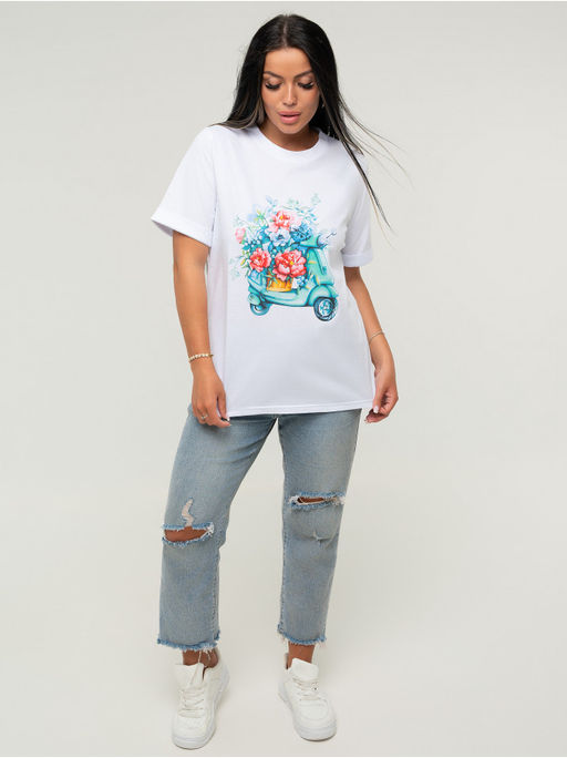 Футболка Скутер белый - София фото 4