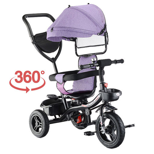 Велосипед 3-х колесный, резиновые покрышки, фиолетовый