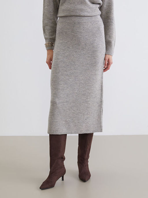 Beli Lastikli Triko Etek