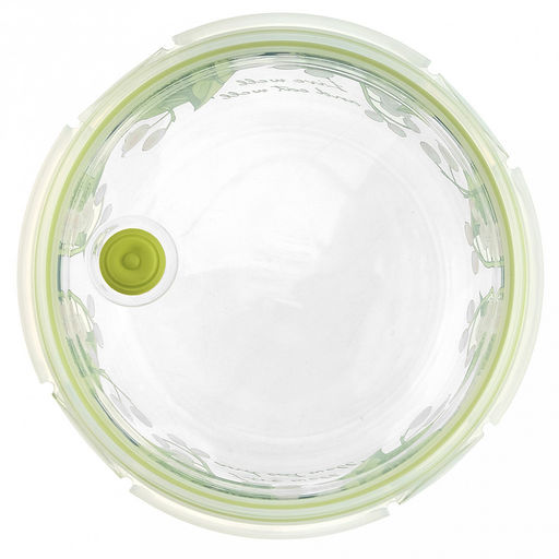 Контейнер стеклянный Ландыши 900мл, д17см h6,6см, боросиликатное стекло, с деколью, круглый, пластмассовая крышка с пароотводом, герметичная, с клипсами, с силиконовым уплотнителем (Китай) - Домашняя Мода фото 5